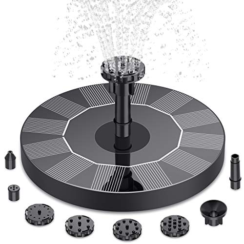 AISITIN Floating Outdoor Solar Fountain, 6 Nozzle Solar Pond Pump, Solar Fountain for Gardens, Bird Baths, Ponds