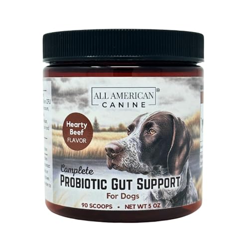 All American Canine Complete Probiotic Gut Support - Prevents Digestive Gut Health, Boosts Immune System - Blend Helps Prevent Digestive Issues Diarrhea, Constipation, & Inflammatory 90 Serving - 5oz