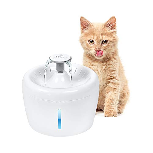 ALL FUR YOU - - Whisper Quiet Automatic Cat Water Fountain Dispenser - - 4 x Filter System for Cleaner Drinking Water & Better Taste - - 84oz 2.5l Elevated Waterer Bowl for Dogs, Cats, Kittens, Pets