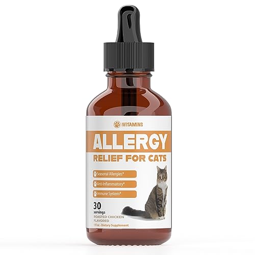 Allergy Relief for Cats | Helps to Naturally Support Allergy & Itch Relief for Cats | Cat Allergy | Cat Itch Relief | Cat Itchy Skin Relief | Cat Sneezing | Cat Supplements & Vitamins | 1 fl oz