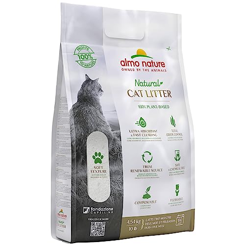 almo nature Natural Cat Litter 100% Plant-Based 10 Lb, 77