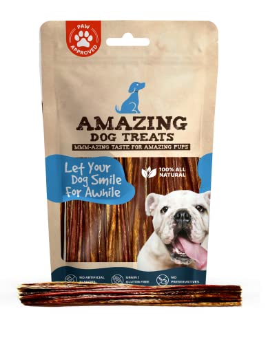 Amazing Dog Treats Gullet Sticks for Dogs- (6 Inch - 40 Count) - Beef Gullet Jerky Chews for Dogs - Esophagus Beef Gullet - Beef Gullet Sticks