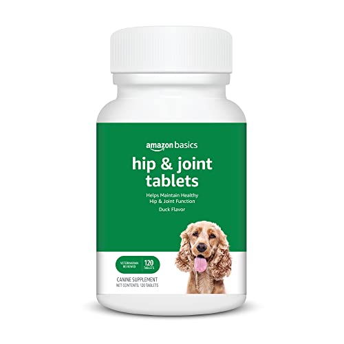 Amazon Basics Dog Hip & Joint Chewable Tablets, Duck Flavored, 120 Count (Previously Solimo)