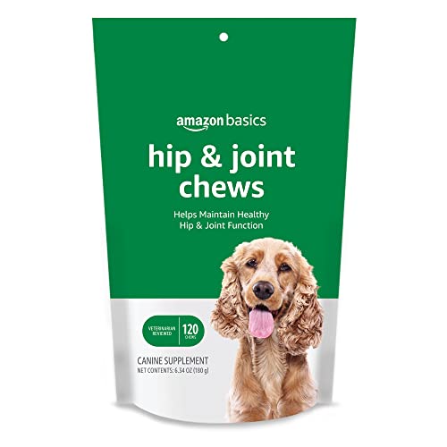 Amazon Basics Dog Hip & Joint Supplement Chews, Natural Duck Flavor, 120 Count (Previously Solimo)