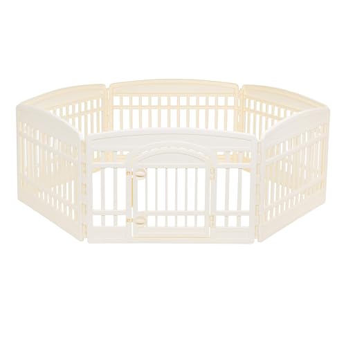 Amazon Basics Dog Playpen, Pet Exercise Pen with Door, 24-Inches, 6 Panel, Beige