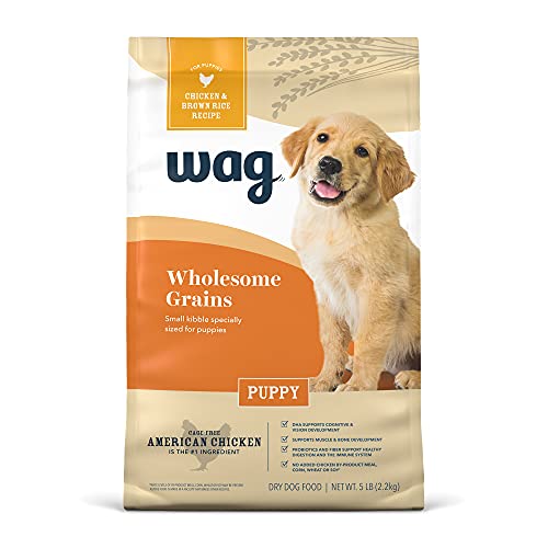 Amazon Brand - Wag Dry Dog Puppy Food, Chicken and Brown Rice, 5 lb