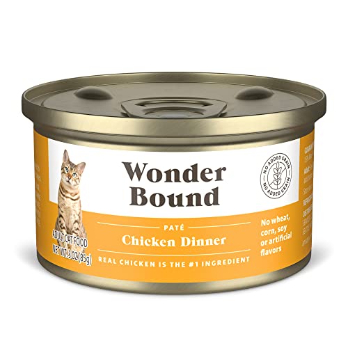 Amazon Brand - Wonder Bound Wet Cat Food, Paté, No Added Grain, 3 oz cans, Pack of 24 (Chicken)