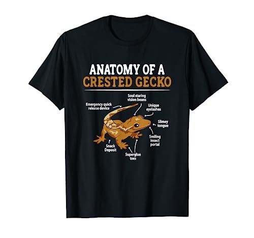 Anatomy Of A Crested Gecko, Eyelash Lizard Herpetologist T-Shirt