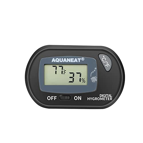 AQUANEAT Reptile Thermometer Hygrometer Digital Display Temperature and Humidity Moniter for Reptiles Rearing Box with Suction Cup