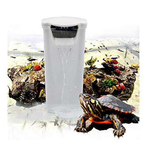 Aquarium Waterfall Filter Reptiles Turtle Filter for small tank 1-15 gallon, Low Level Water Clean Pump Internal Bio Media Water Filtration System for Fish Amphibian Cichlids Frog (Waterfall Filter)