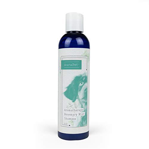 AuraPet Aromatherapy Rosemary Mint Shampoo for Dogs | 8 Oz Pet Shampoo for All Dogs, Great Calming Shampoo for Dogs with Dry, Itchy Skin | Dog Wash, 8 Ounces