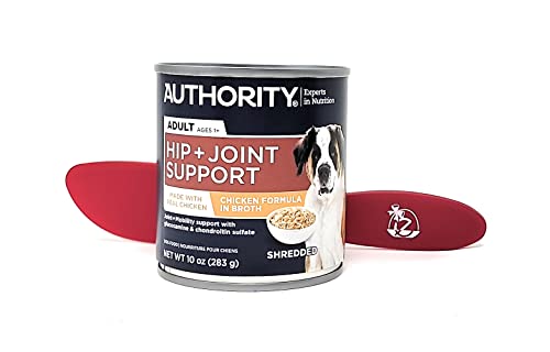 Authority Wet Adult Dog Food Hip and Joint Support Chicken Formula 10oz (Pack of 12) and Especiales Cosas Mixing Spatula