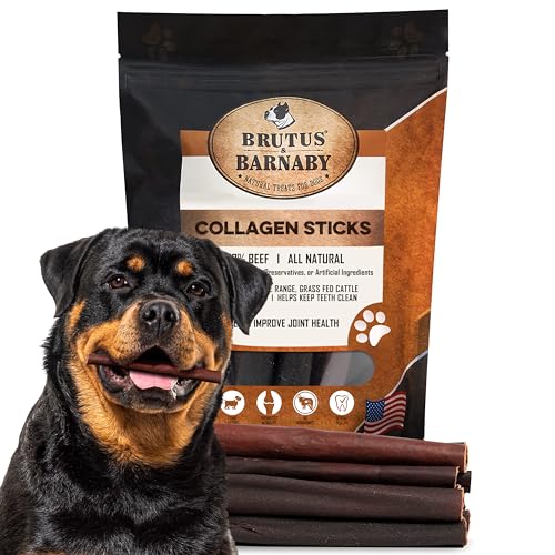 Beef Collagen Sticks For Dogs - Great Long Lasting Beef Collagen Dog Chews - Odor-Free, Natural Treat That Supports Joint Health With Natural Glucosamine & Chondroitin, For All Dog Breeds