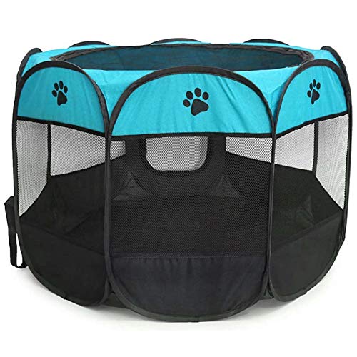 BEIKOTT Pet Playpen, Foldable Dog Playpens, Portable Exercise Kennel Tent for Puppies/Dogs/Cats/Rabbits, Dog Play Tent with Removable Mesh Shade Cover for Travel Indoor Outdoor Using(Small)