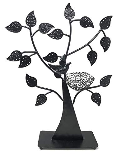 Bejeweled DisplayBird Nest Jewelry Tree Earring Holder~Bracelet Stand~Necklace Organizer Jewelry Display (Black)