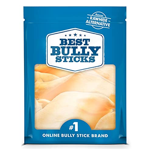 Best Bully Sticks All-Natural Thick-Cut Cow Ears for Small, Medium and Large Dogs - 100% Natural Free-Range Grass-Fed Beef Single Ingredient High Protein, Highly Digestible Dog Chew Treats - 12 Pack