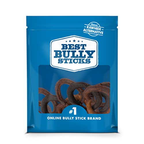 Best Bully Sticks All Natural Thick Ring Collagen Chews Highly Digestible, Limited Ingredient, Rawhide Alternative Dog Chew - Free-Range Grass-Fed Beef Dog Treats - 10 Pack