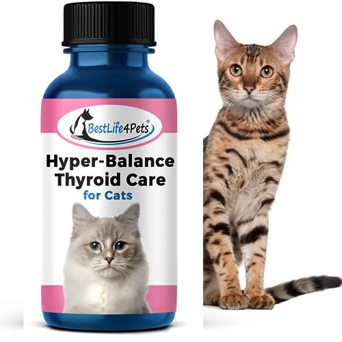 BestLife4Pets Cat Hyperthyroid + Weight Gain Support - Feline Thyroid Supplement for Metabolic Support - All-in-One Thyroid Supplement for Weight Management - Easy to Use Natural Pills