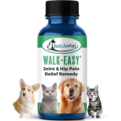 BestLife4Pets Walk-Easy Hip and Joint Supplement for Dogs & Cats - Arthritis Pain Relief and Anti-inflammatory Support Pills for Dogs & Cats Joint Pain Relief - Easy to Use Natural Pills