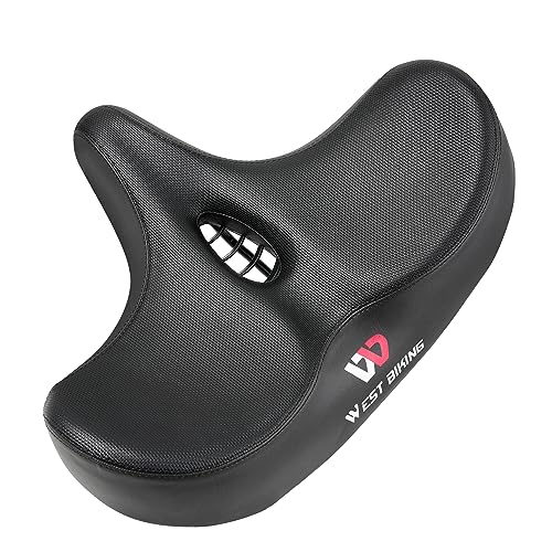 Bike Seat, HaureiGi Bicycle Seat for Men Women,Compatible with Peloton, Spin Bike, Road or Exercise Bikes,Comfort Seat Cushion Mountain Bike Accessories Old Bike Saddle Replacement