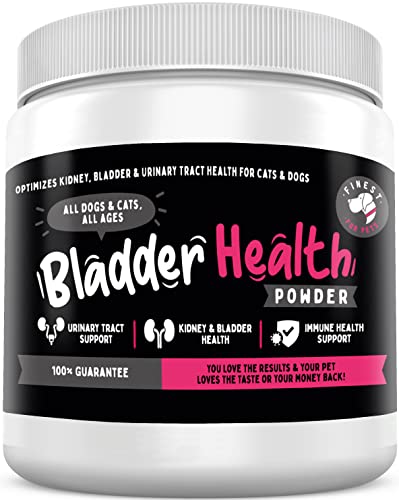 Bladder, Kidney & Urinary Tract Powder for Cats & Dogs. Cranberry, D Mannose, Turmeric, Organic Astragalus & Antioxidants Help Prevent UTI’s and Support Immune System. Made in USA. 120 Scoops