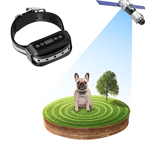 Blingbling Petsfun GPS Wireless Dog Fence System, Electric Satellite Technology Pet Containment System by GPS Signal Boundary for Dogs and Pets with Waterproof & Rechargeable Collar Receiver(Black)