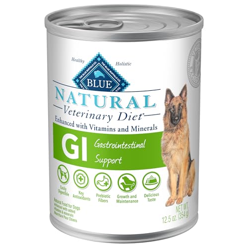 Blue Buffalo Natural Veterinary Diet GI Gastrointestinal Support Wet Dog Food, Chicken 12.5-oz cans (Pack of 12)