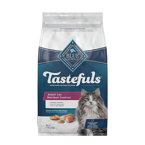 Blue Buffalo Tastefuls Hairball Control Natural Adult Dry Cat Food, Chicken, 7lb bag