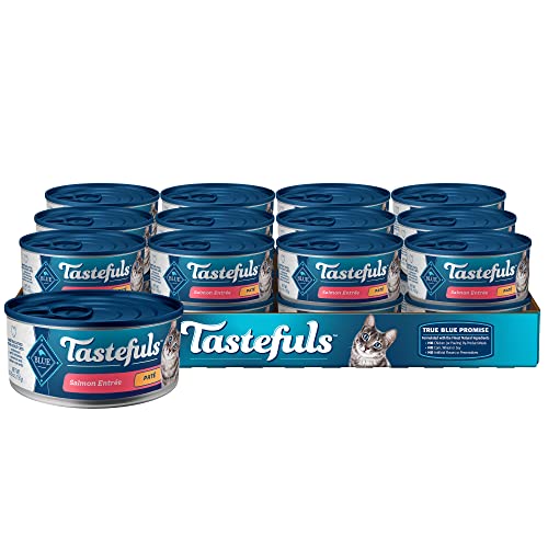 Blue Buffalo Tastefuls Natural Pate Wet Cat Food, Salmon Entrée 5.5-oz cans (Pack of 24)