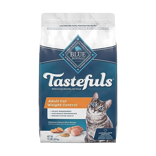 Blue Buffalo Tastefuls Weight Control Natural Adult Dry Cat Food, Chicken 15lb bag