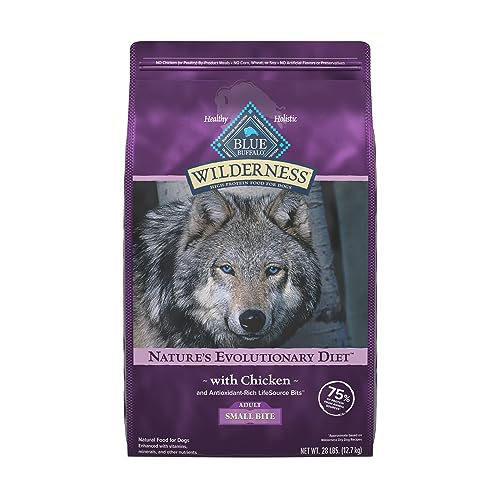 Blue Buffalo Wilderness High Protein Natural Adult Small Bite Dry Dog Food plus Wholesome Grains, Chicken 28 lb bag
