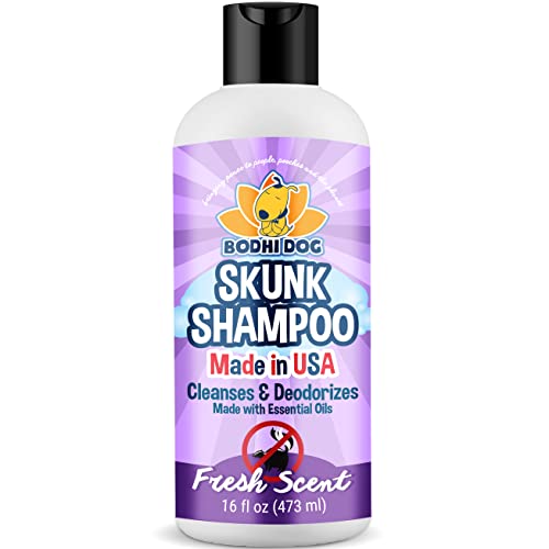 Bodhi Dog Skunk Shampoo | Skunk Smell Odor Remover Cleans & Deodorizes Using Essential Oils for Dogs & Cats | Made in USA | 16oz (473ml)