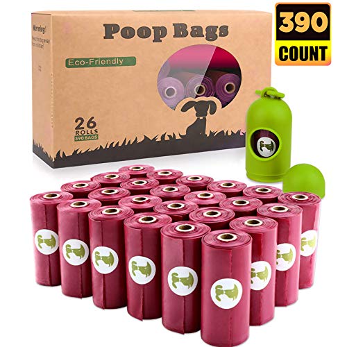 BOTEWO Dog Poop Bag 26 Rolls (390 Counts), Biodegradable Dog Waste Bags With 1 Free Dispenser, Eco-Friendly Leak Proof Pet Waste Disposal Refill Bags (Scented)