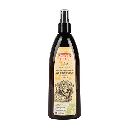 Burt's Bees for Pets Care Plus+ Natural Leave-In Conditioner Spray With Avocado & Olive Oil | Shine Spray for Dogs | Cruelty Free, Sulfate & Paraben Free, pH Balanced for Dogs - Made in USA, 12 Oz