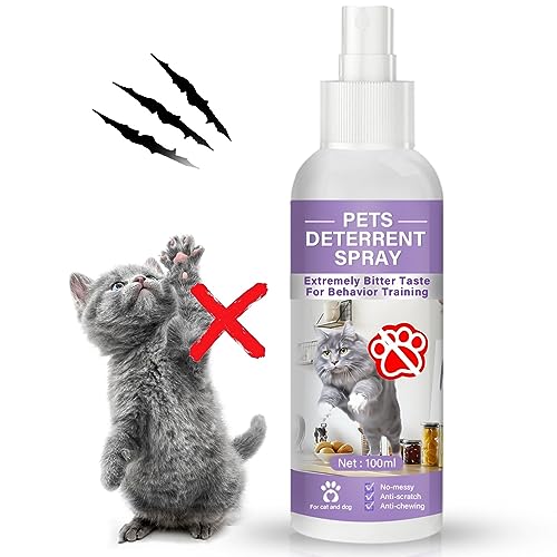 Cat Deterrent Spray, Cat Repellent Spray, Natural Effective Cat Scratch Furniture Protector for Pet Behavior Training Indoor and Outdoor Use