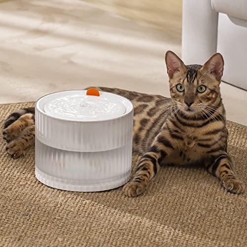 Cat Water Fountain Wireless,luti Water Fountain for Cats Inside with Wireless Pump,77OZ/2.3L Ultra Quiet Pet Water Fountain for Cats and Dogs,Easy to Clean,Cat Drinking Fountains Filters Included