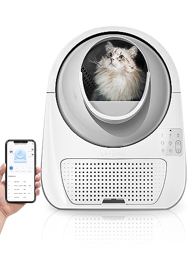 CATLINK Self Cleaning Automatic Litter Box for Cats 3.3~22lbs-APP Control,Double Odor Removal-Extra Large with 40 Liners&1 Carbon Filter Box Included -Smart Robot Cat Litter Box (2023 New Version)