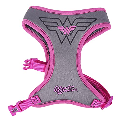 CERDÁ LIFE'S LITTLE MOMENTS ForFanPets | Wonder Woman Superheroes Dog Harness - Official DC Comics Licensed, Pink, xx-Small/x-Small (2800000380)