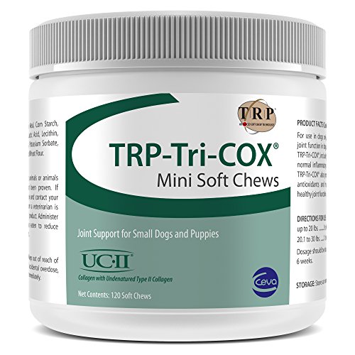 Ceva TRP-Tri-COX Mini Soft Chews, Joint Support For Small Dogs & Puppies (120 Count)