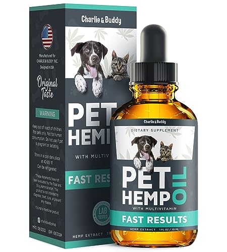 Charlie & Buddy Hеmp Оil Dogs Cats - Helps Pets with Аnxiеty, Pаin, Strеss, Slееp, Аrthritis, Sеizures Rеlief - Нiр Jоint Hеalth - Cаlming Trеats