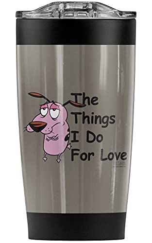Courage the Cowardly Dog For Love Stainless Steel Tumbler 20 oz Coffee Travel Mug/Cup, Vacuum Insulated & Double Wall with Leakproof Sliding Lid | Great for Hot Drinks and Cold Beverages