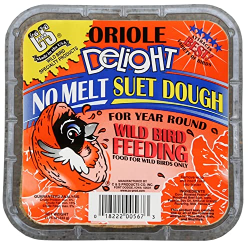 C&S Oriole Delight No Melt Suet Dough 11.75 Ounces, 12 Pack