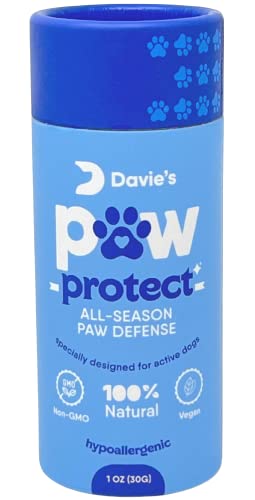 DAVIE'S NATURALS Dog Paw Balm - Lick Safe, Non Greasy, Non Staining, All Natural Ingredients to Protect, Heal, and Sooth - Easy to Apply Stick Paw Pad Protector - All Breeds and Ages - Made in the USA