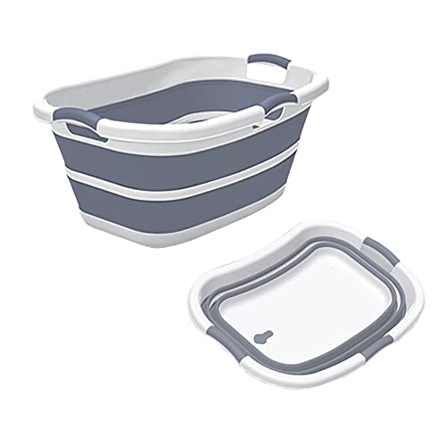 ddLUCK Multi-Functional Collapsible Pet Bathtub with Drainage Hole, 3 Handled Dog Bath Tub, Portable Indoor Outdoor Foldable Washing Tub Bathing Tub Small Pets Bathtub for Puppy Small Dogs Cats