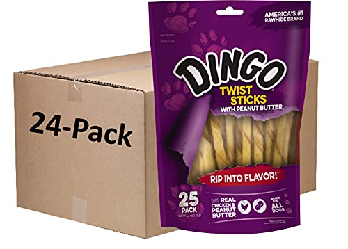 Dingo Peanut Butter Twist Sticks For Dogs, 600 Ct