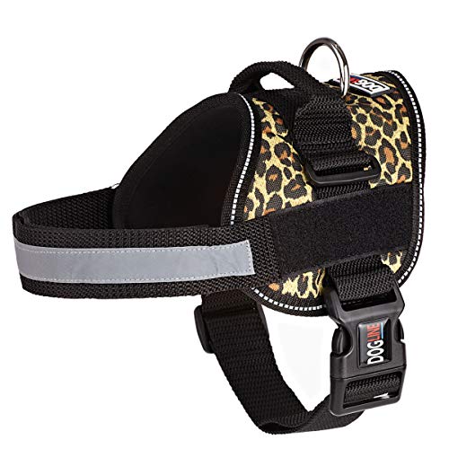 Dog Harness, Reflective No-Pull Adjustable Vest with Handle for Walking, Training, Service Breathable No - Choke Harness for Small, Medium or Large Dogs Room for Patches Leopard Brown S 18"-25"