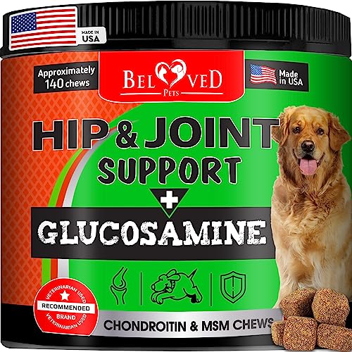 Dog Hip and Joint Supplement & Arthritis Pain Relief Treats - Glucosamine Chondroitin MSM Soft Chews for Senior Dogs - Natural Medicine & Support Mobility - Turmeric Vitamins for Dysplasia - USA