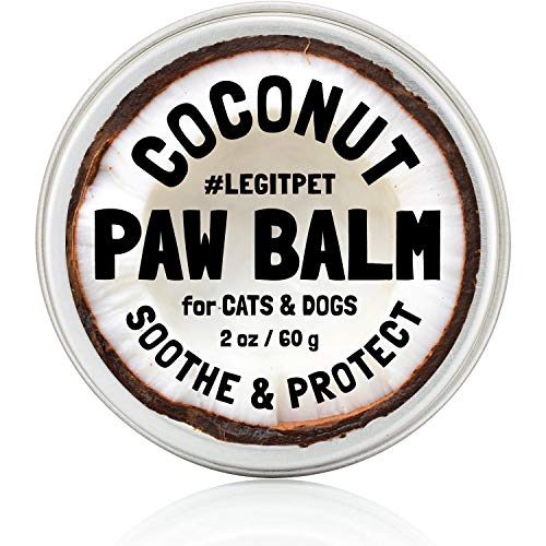 Dog Paw Balm Wax Soother & Moisturizer Cream with Natural Food-Grade Coconut Oil, Organic Shea Butter & Beeswax 2 oz Safe Invisible Barrier Healing Protector for Cracked Dog Paws, Snout & Elbows