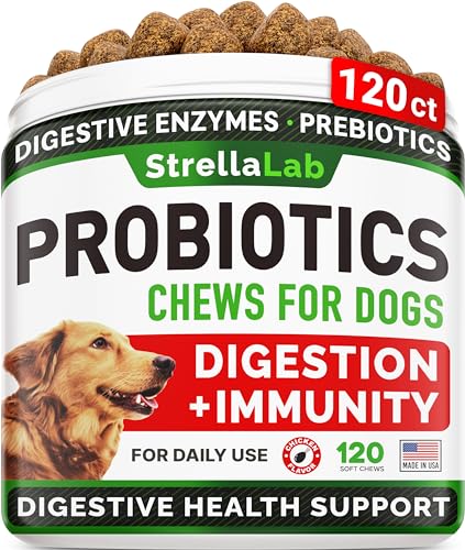 Dog Probiotics & Digestive Enzymes — Allergy Relief - Pet Probiotics for Dogs Digestive Health, Dog Fiber Supplement, Anti Diarrhea, Digestion & Gut Health, Constipation, Gas & Upset Stomach Relief