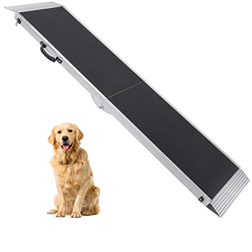 Dog Ramp, Pet Ramp 84" L x 15" W, 400 LBS Capacity Foldable Car Ramps for Small Dog, Medium Dog, Large Dog, Used for Bed, Car, Truck, SUV